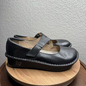 Alegria Day Black Leather Mary Jane Shoes Size 39 9-9.5 Comfort Casual support